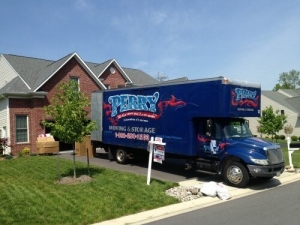 A photo of a Perry Moving and Storage Company Truck In Montgomery County